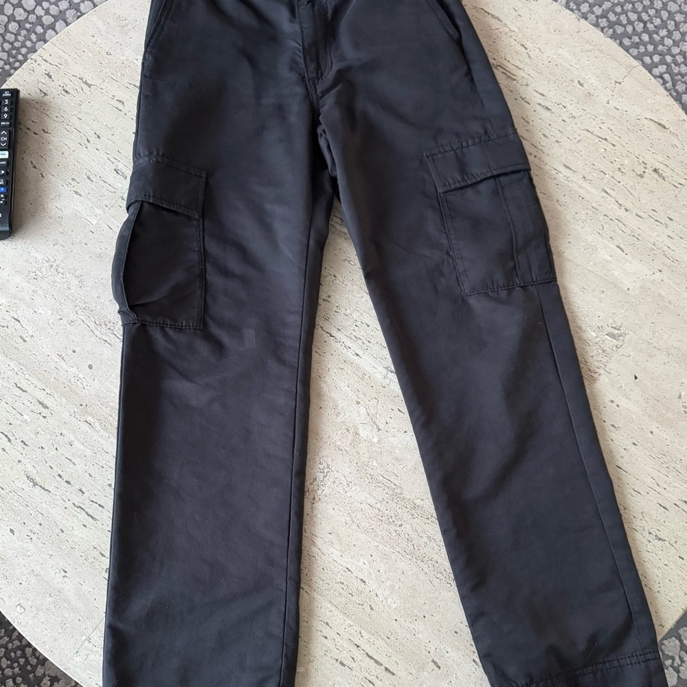 abercrombie kids Black Cargo Pants with Side Pockets